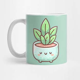 Cute Kawaii Succulent Houseplant | Kawaii Illustration | Cute Kawaii Potted Plant Cactus Mug